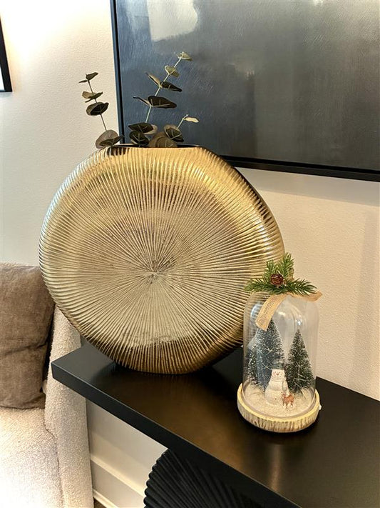 Heavy Cast Metal Indian Vase