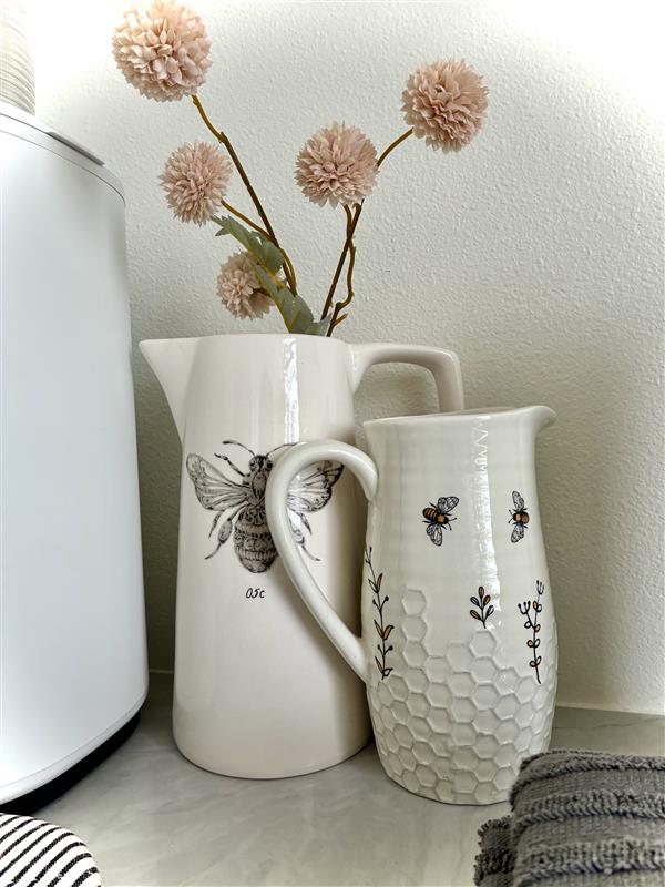 Honey Bee Ceramic Water Pitcher/Vase - Thumbnail 2