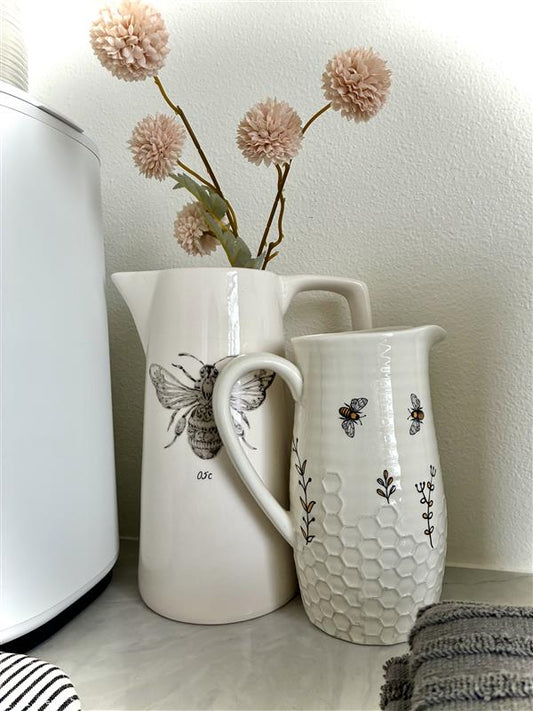 Honey Bee Ceramic Water Pitcher/Vase