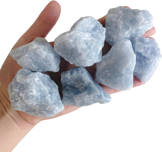 Blue Calcite Crystals and Healing Stones 
