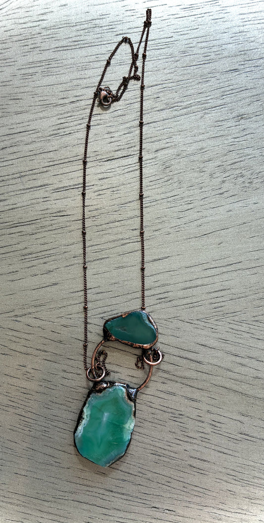 Agate Geode Slice Necklace (2 stones)