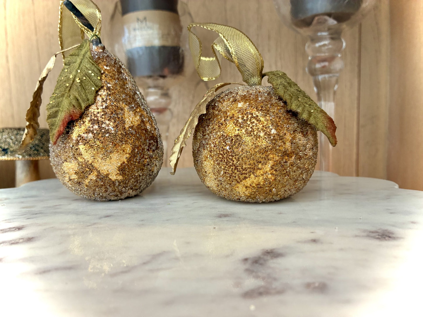 Golden Beaded Pear and Apple