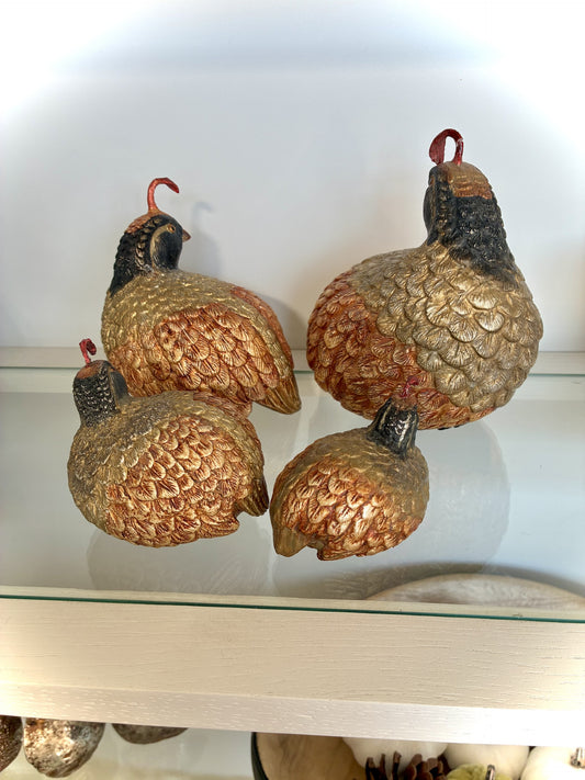 Gold Quails (Set of 4)